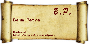 Behm Petra névjegykártya